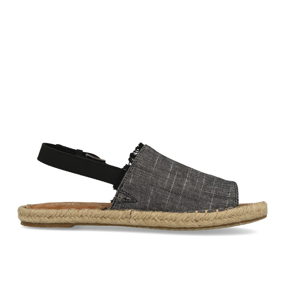 TOMS Clara Black Textured Chambray Leather