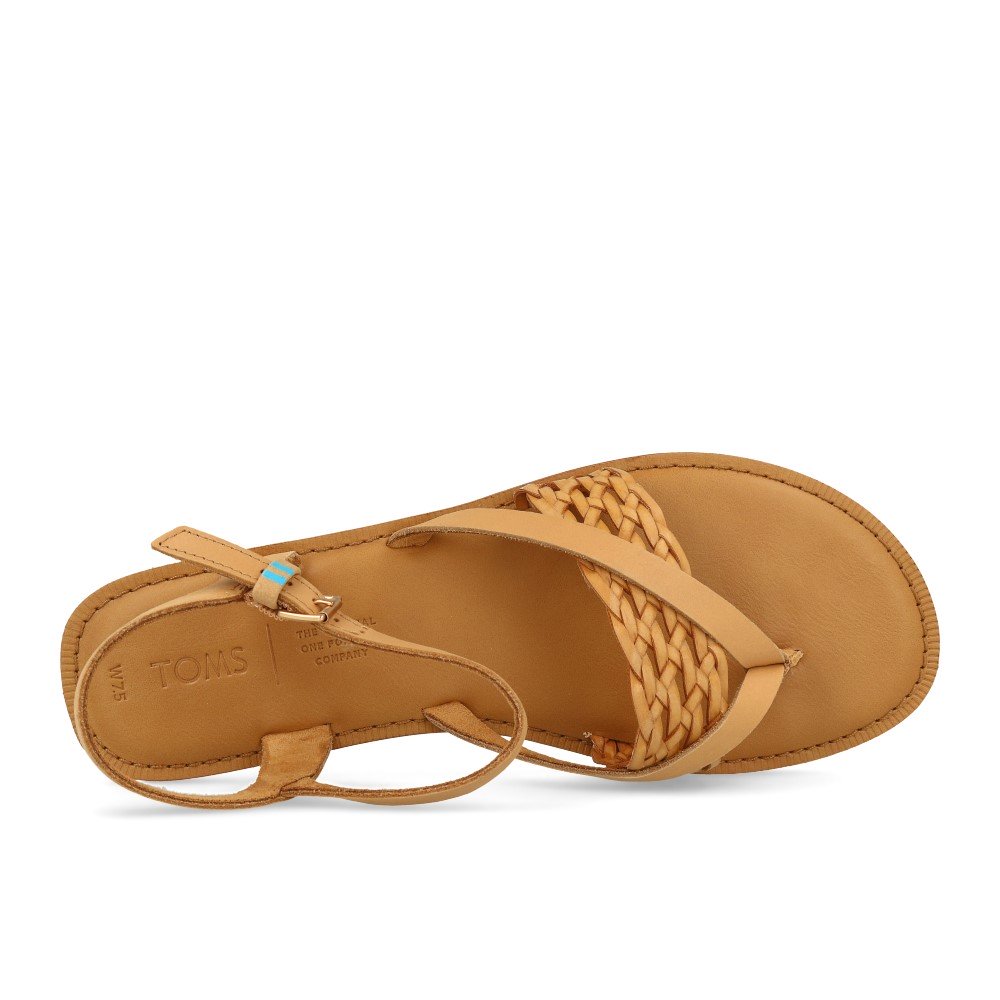 TOMS Lexie Natural Honey Leather Synthetic Braid