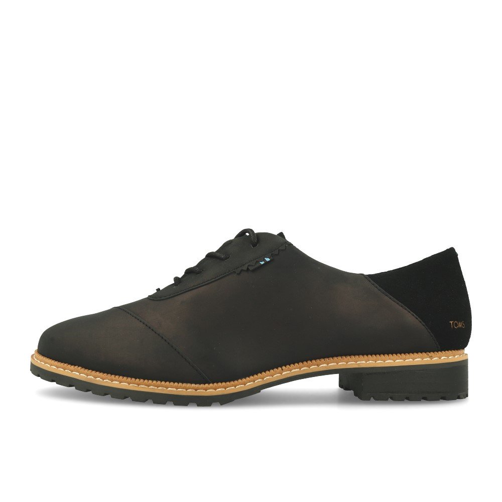 TOMS Ainsley Black Leather Suede