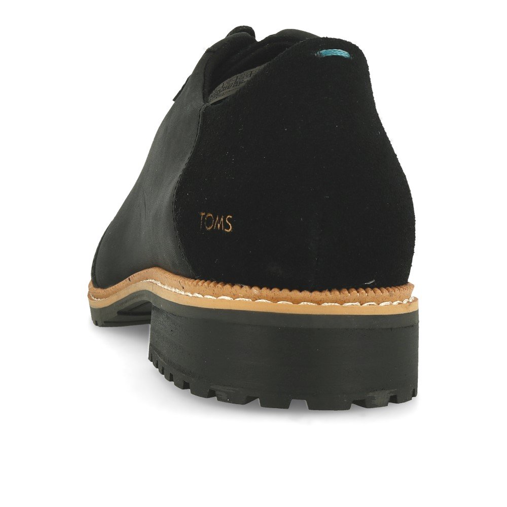 TOMS Ainsley Black Leather Suede
