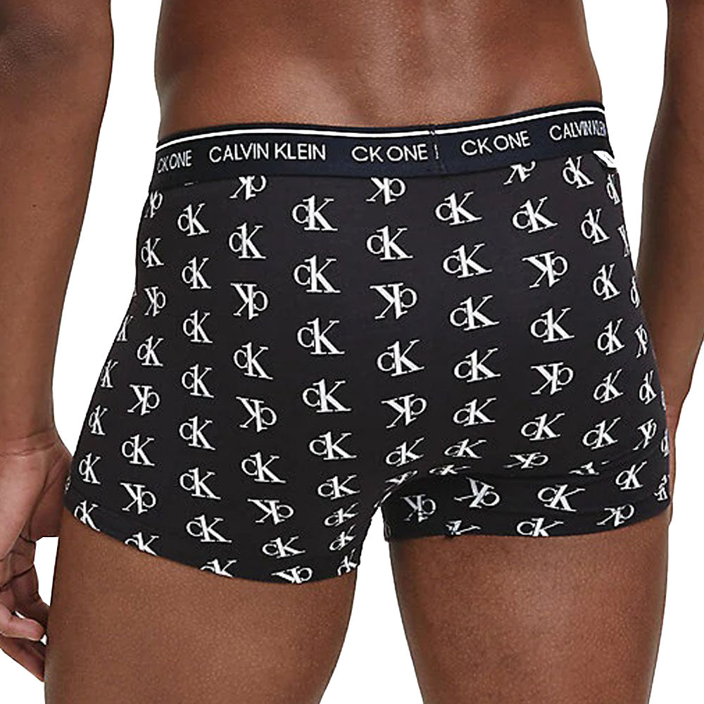 Calvin Klein Low Rise Trunk Cotton Stretch Boxershort Staggered Logo Black