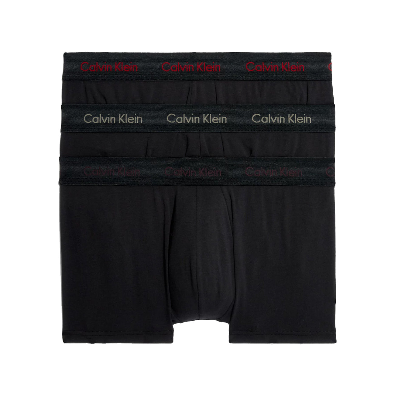 Calvin Klein 3er Pack Low Rise Trunk Cotton Stretch Boxershorts B-Pwr Plm Fusc Bry Element Htr Lg