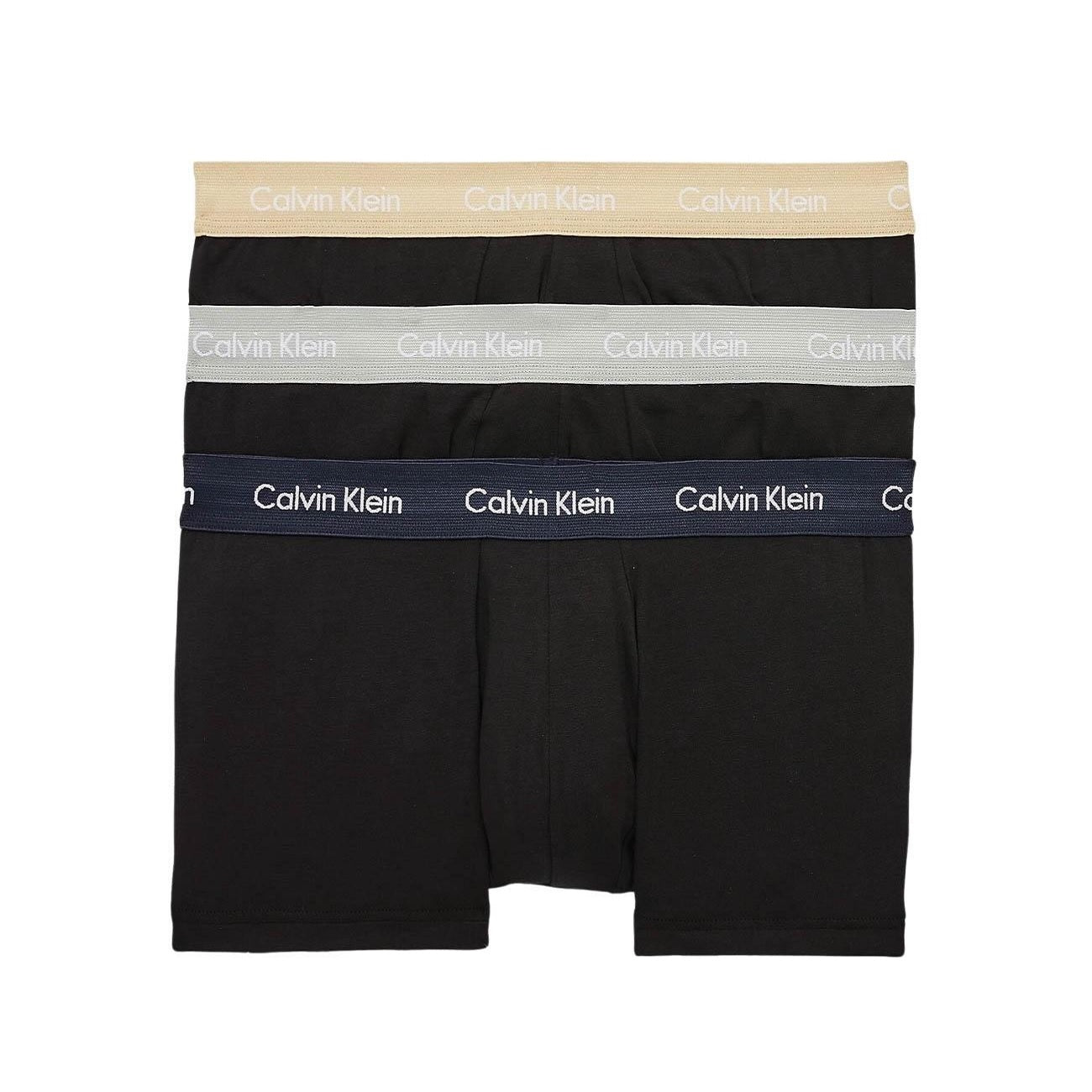Calvin Klein 3er Pack Low Rise Trunk Cotton Stretch Boxershorts Black Shoreline Clem Travertine Wb