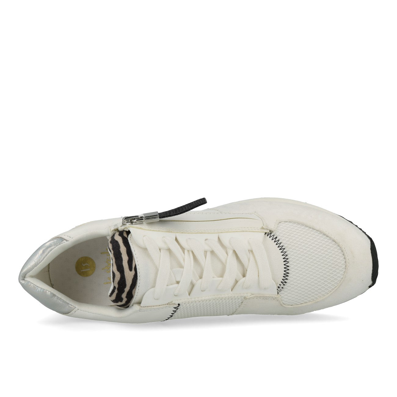La Strada 2003161 Damen Sneaker with Zipper White Micro Mesh