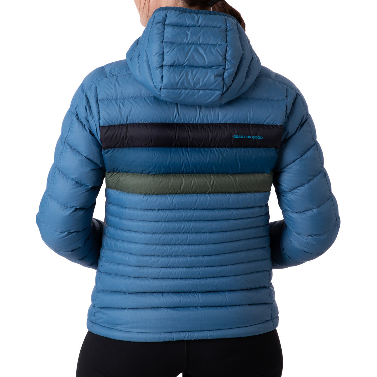 Cotopaxi Fuego Down Hooded Jacket Damen Denim Stripes