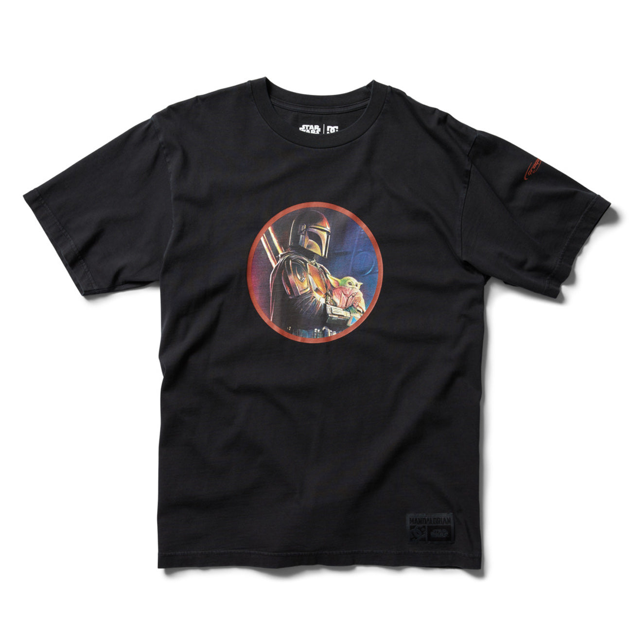 DC x Star Wars Mando and the Child Tee Black Pigment Dye