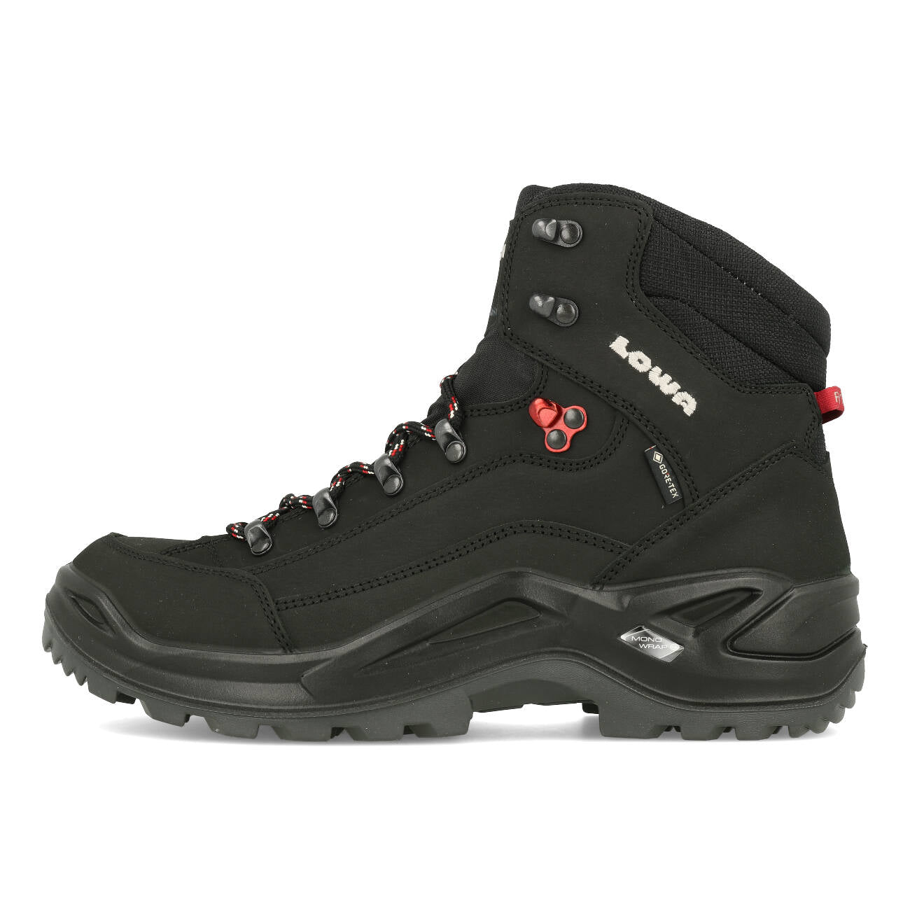 Lowa Renegade GTX Mid Herren Schwarz Rubinrot