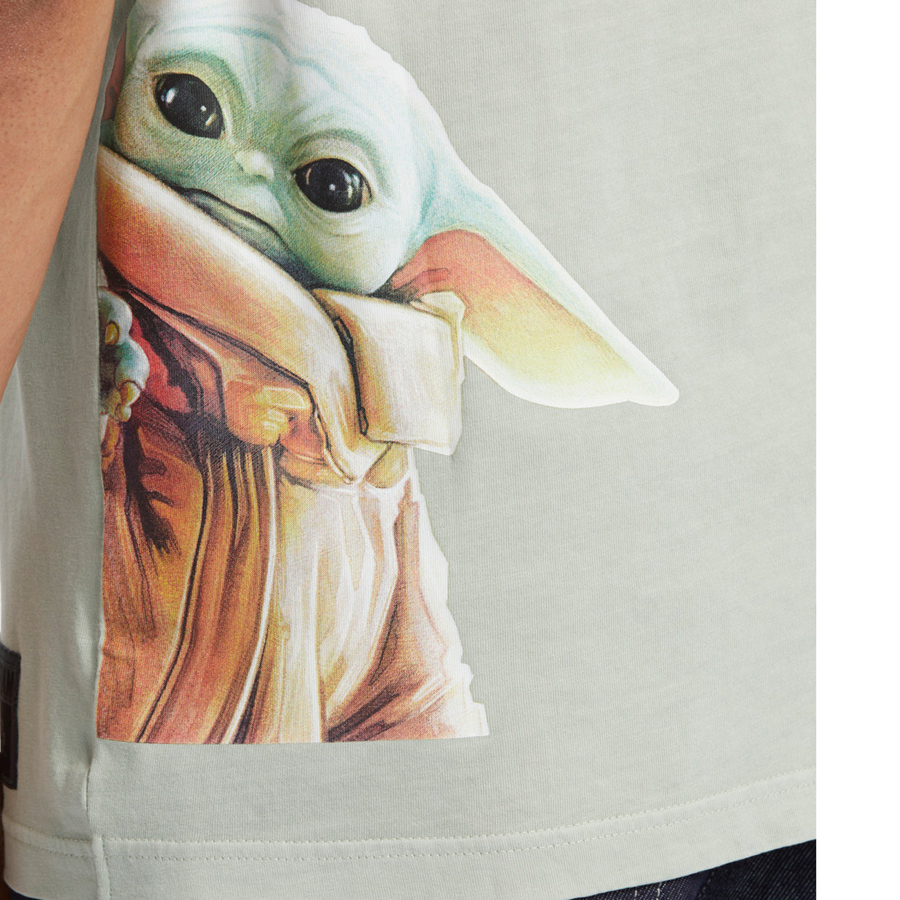 DC x Star Wars Grogu The Child Tee Silt Green Enzyme Wash