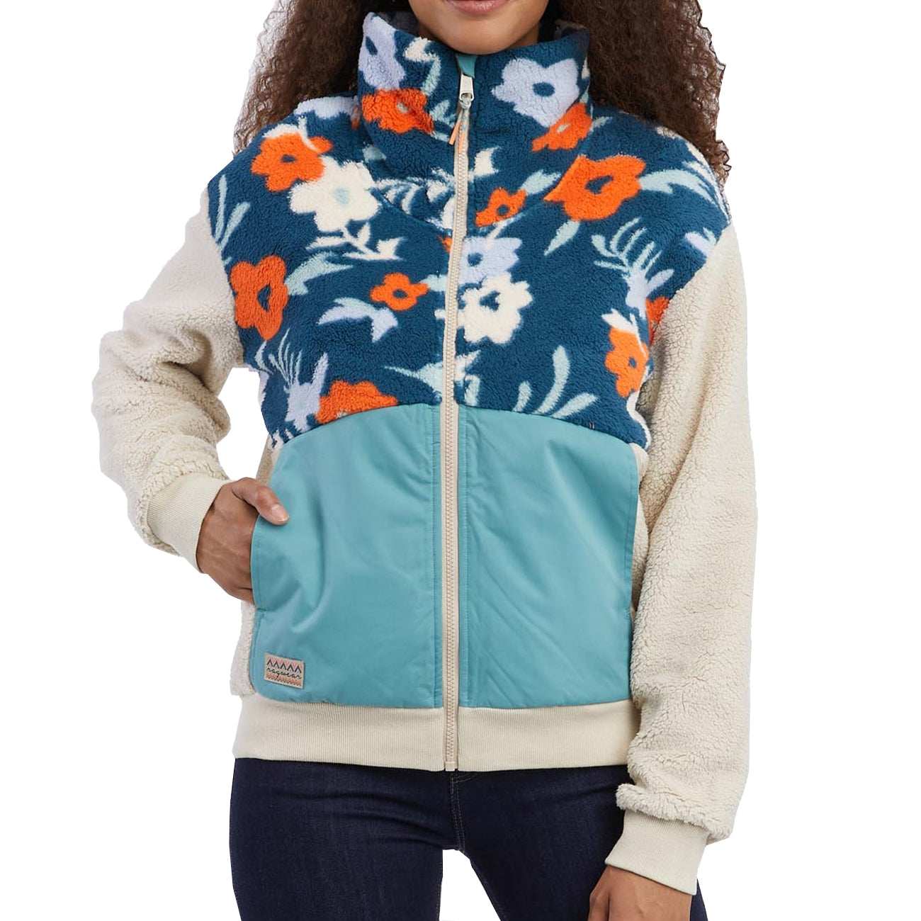 Ragwear Mandaras Flower Fleece Jacke Damen Petrol