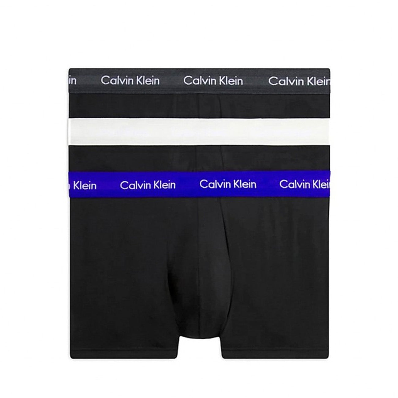 Calvin Klein 3er Pack Low Rise Trunk Cotton Stretch Boxershorts B-Ptm Grey Spc Blue Vprs Grey Wbs