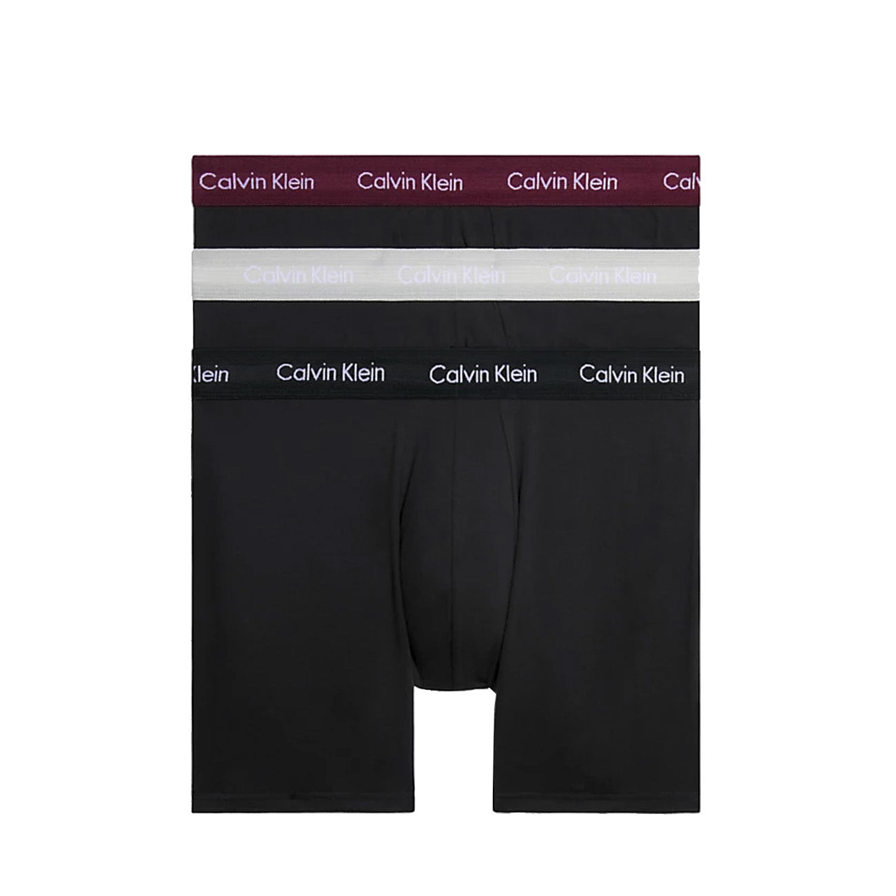Calvin Klein 3er Pack Boxer Brief Cotton Stretch Boxershorts B-Black Tawny Port Porpoise Wbs