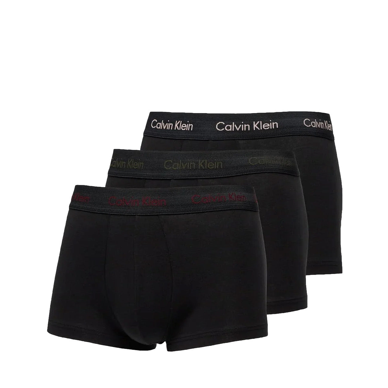 Calvin Klein 3er Pack Low Rise Trunk Cotton Stretch Boxershorts B-White Twny Port Porpoise Logos