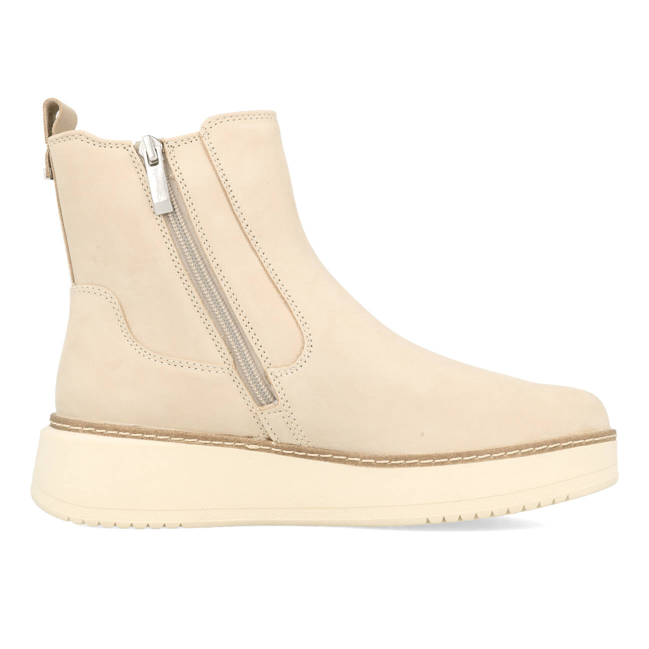 Chelsea Boots Beige Stiefeletten Spitz Ankle Boots Stiefeletten