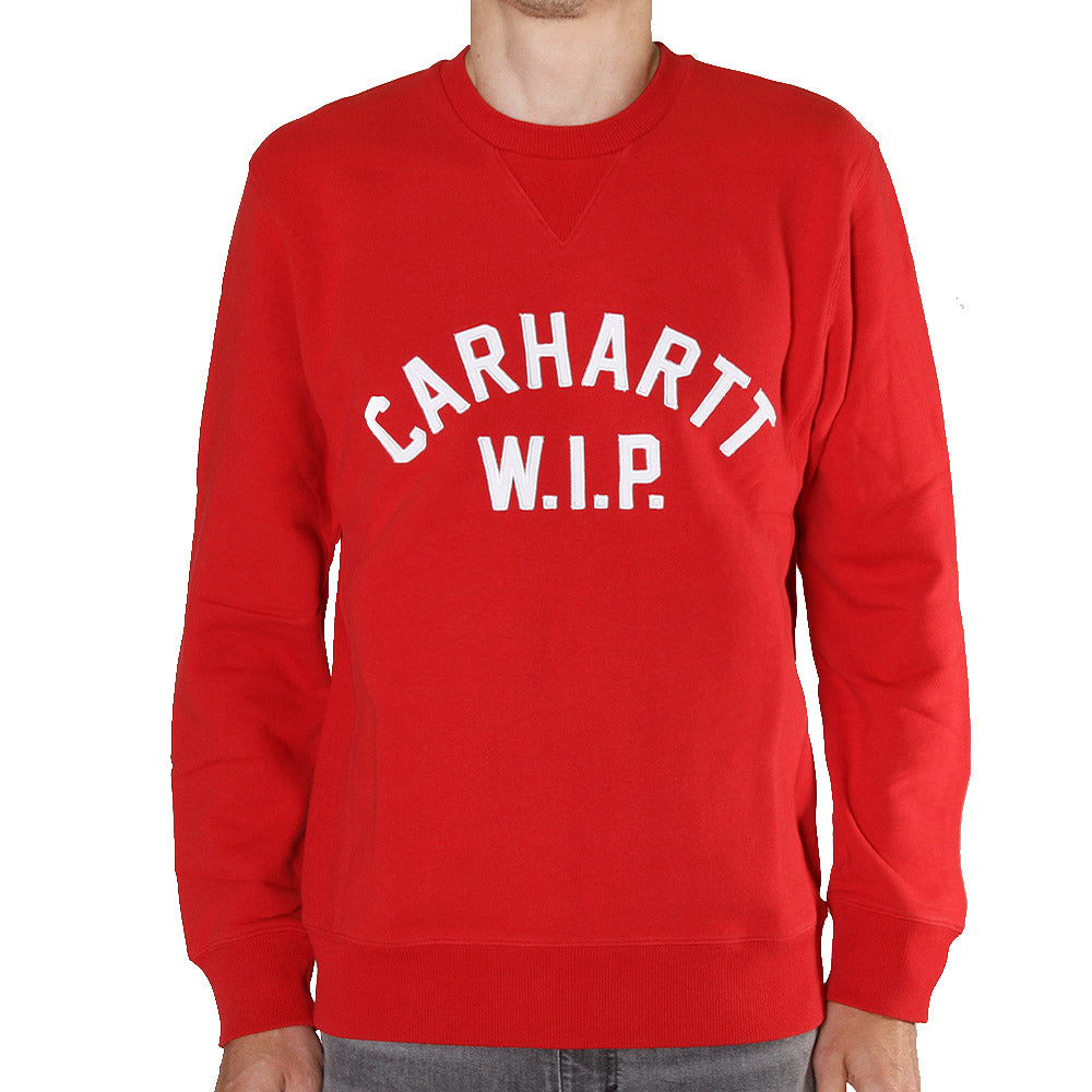 Carhartt WIP USS Script Sweat Rosehip White Washed