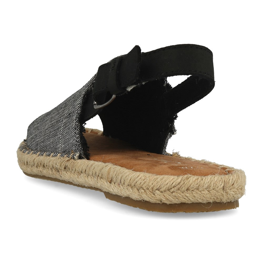 TOMS Clara Black Textured Chambray Leather