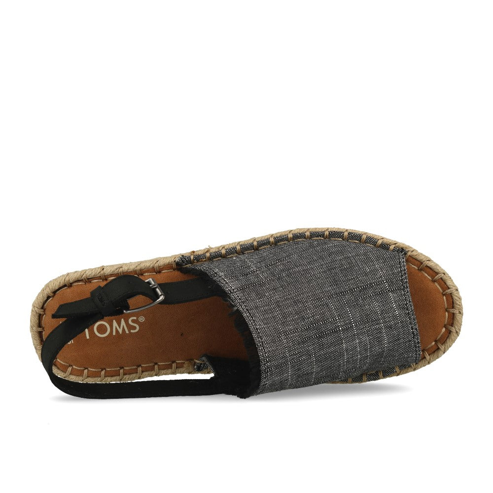 TOMS Clara Black Textured Chambray Leather