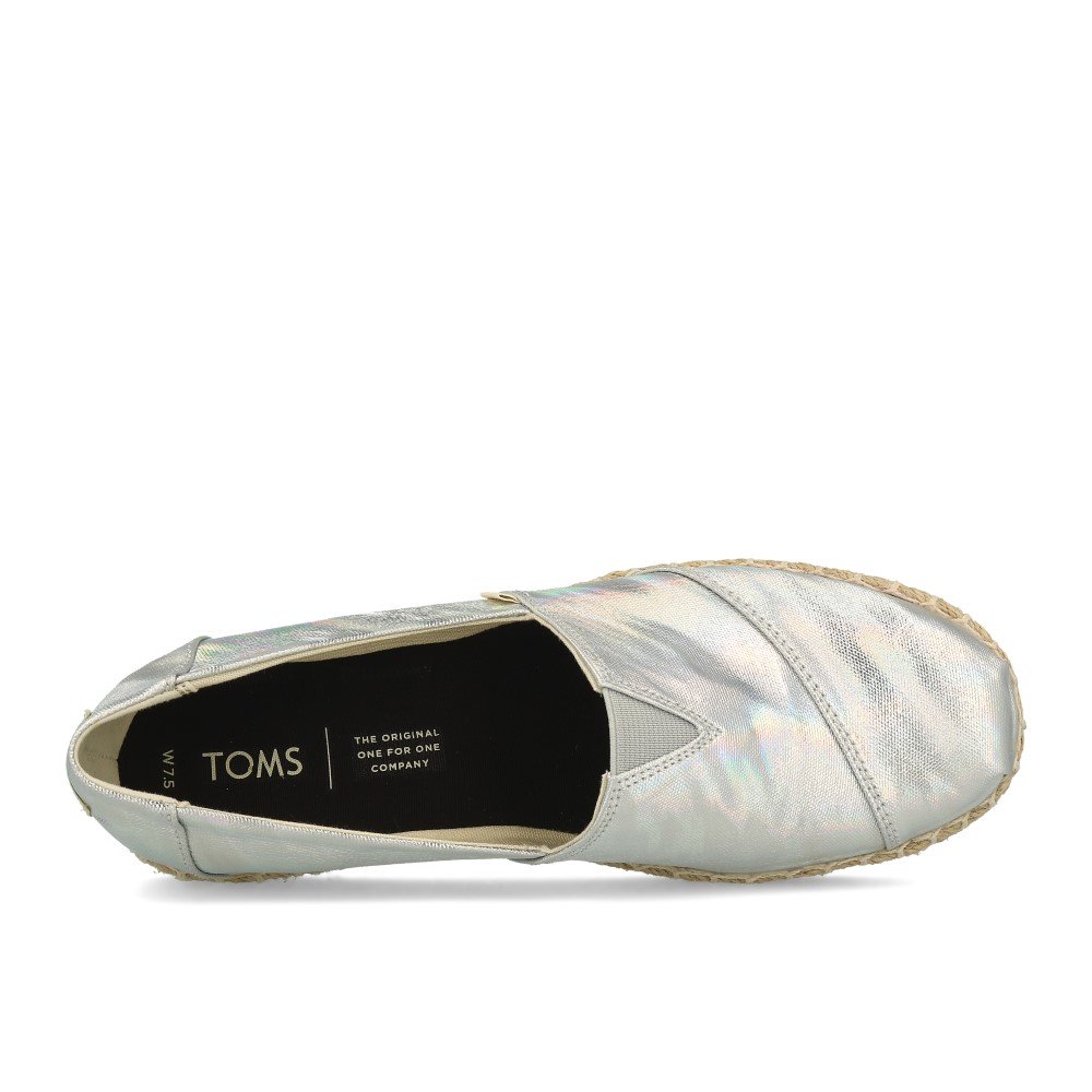 TOMS Platform Alpargata Silver Iridescent Canvas