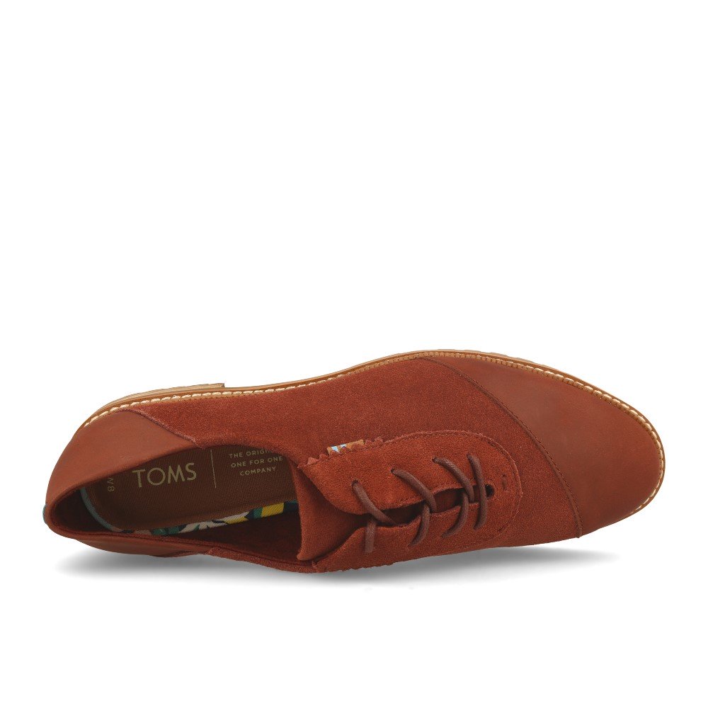 TOMS Ainsley Penny Brown Leather Suede