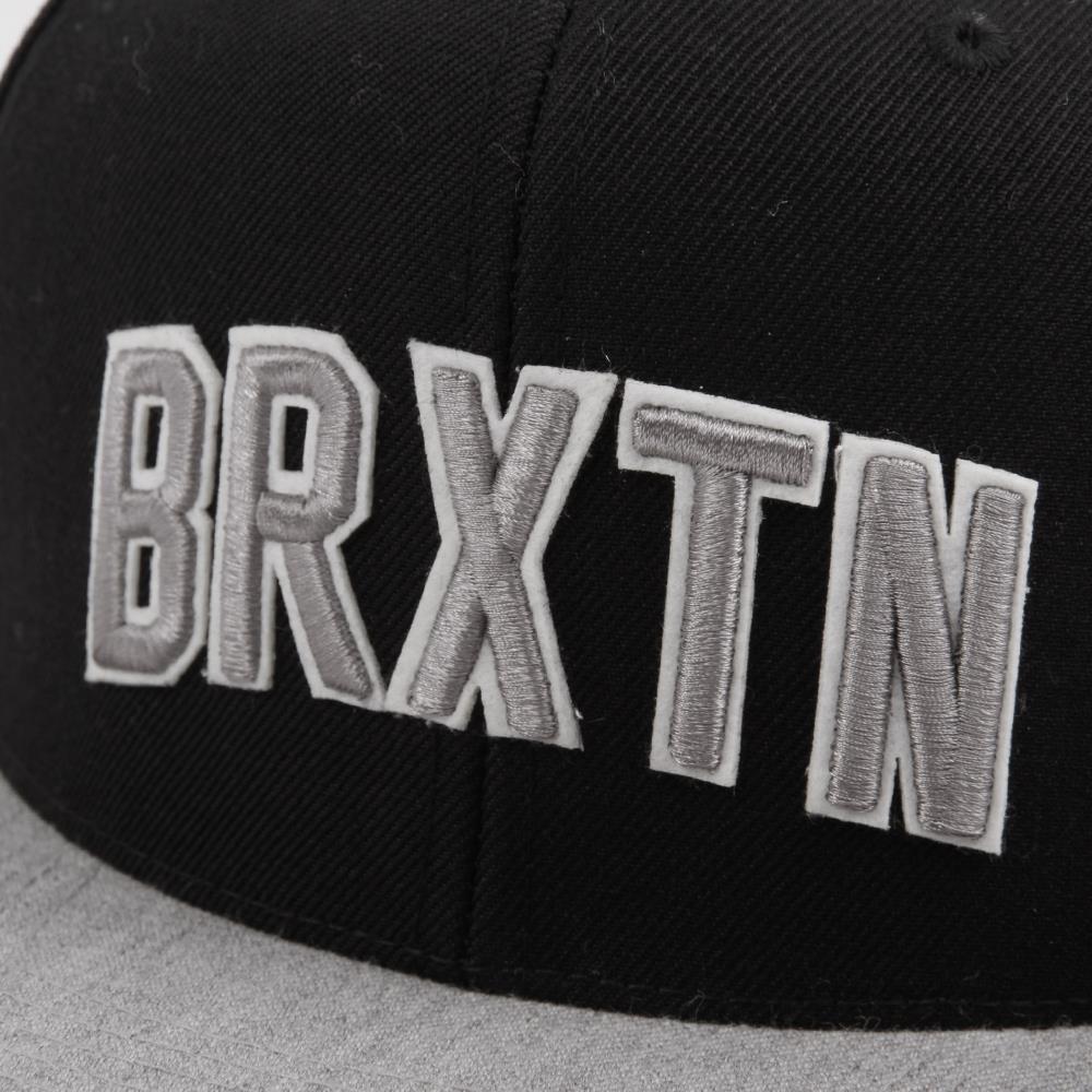 Brixton Hamilton Snapback Cap Black Light Heather Grey