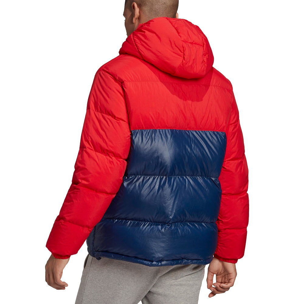 adidas Down Regen Hooded Puffer Jacket Scarlet Collegiate Navy