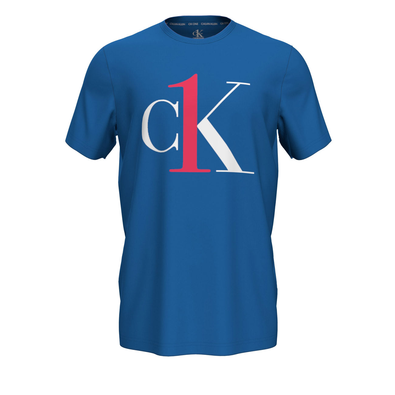 Calvin Klein One Graphic T-Shirt Herren S/S Crew Neck Kettle Blue Bright Mulberry