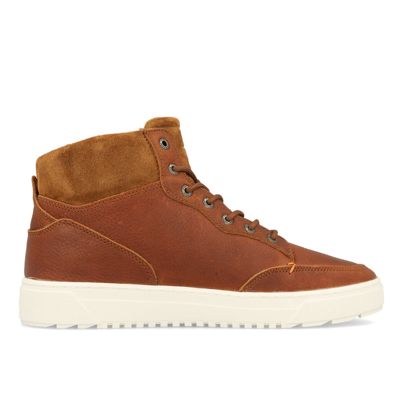 HUB Dundee L52 Leather Suede Herren Cognac Off White