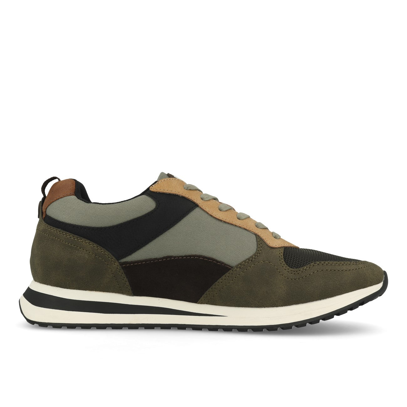 La Strada 9001007 Herren Sneaker Khaki Multi Cow Suede Mesh