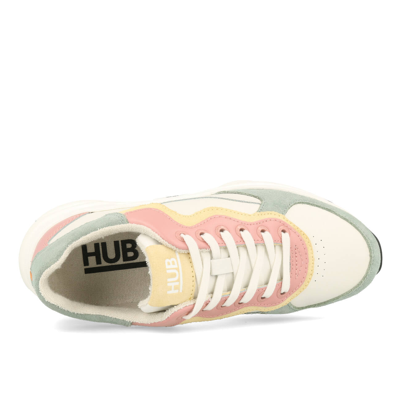 HUB Rock L68 Leather Suede Damen Off White Mineral Pink Off White Black