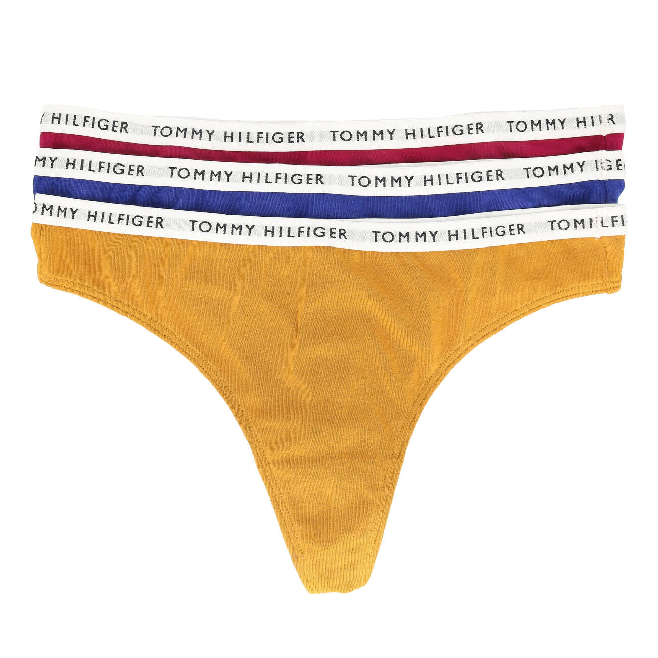 Tommy Hilfiger 3er Pack Thong String Ital Wine Cr Gold Laz Blue