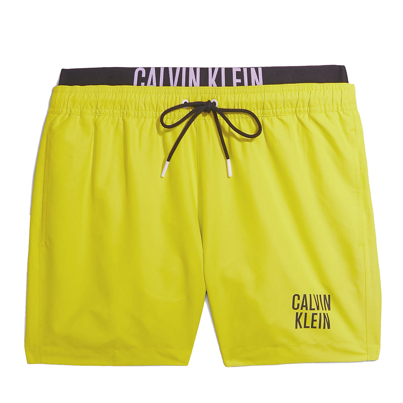 Calvin Klein Swimshort Medium Double WB Herren Badehose Lemonade Yellow