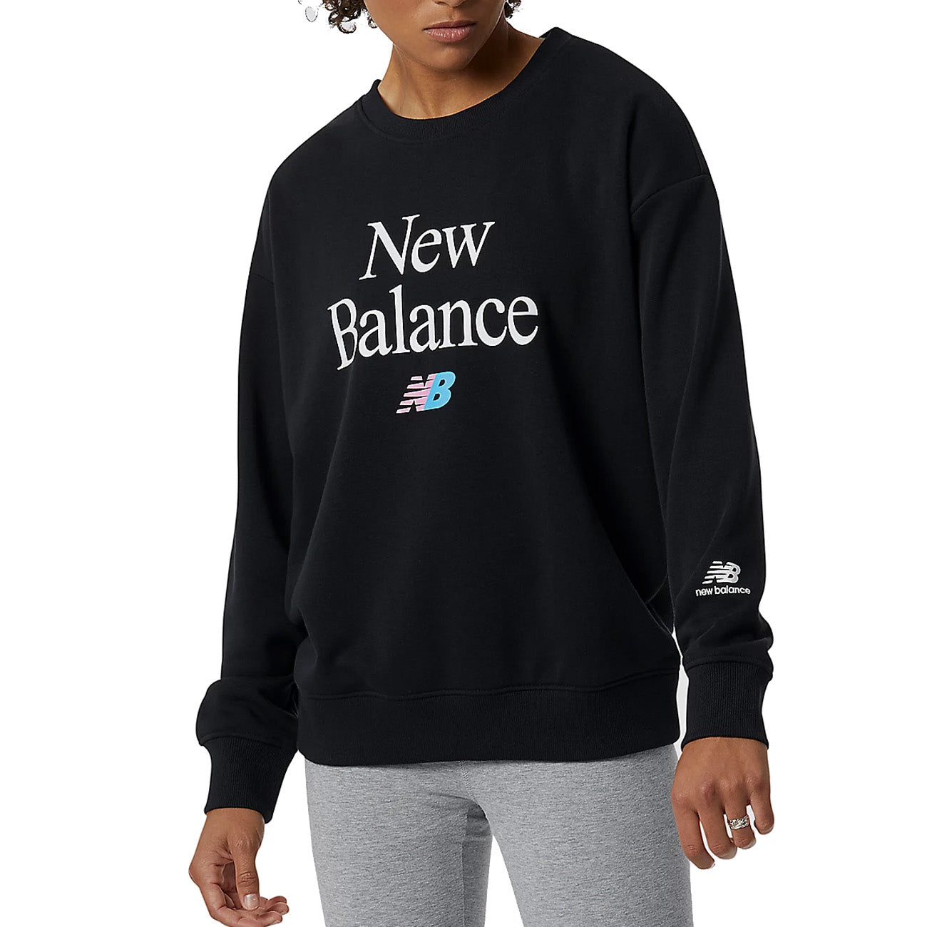 New Balance NB Essentials Celebrate Fleece Crew Damen Black