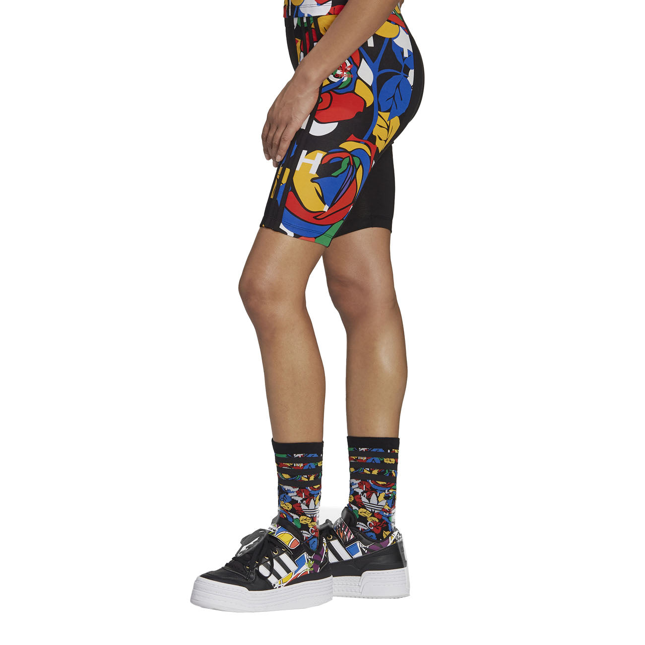 adidas Rich Mnisi Radlerhose Short Damen Black Multicolor