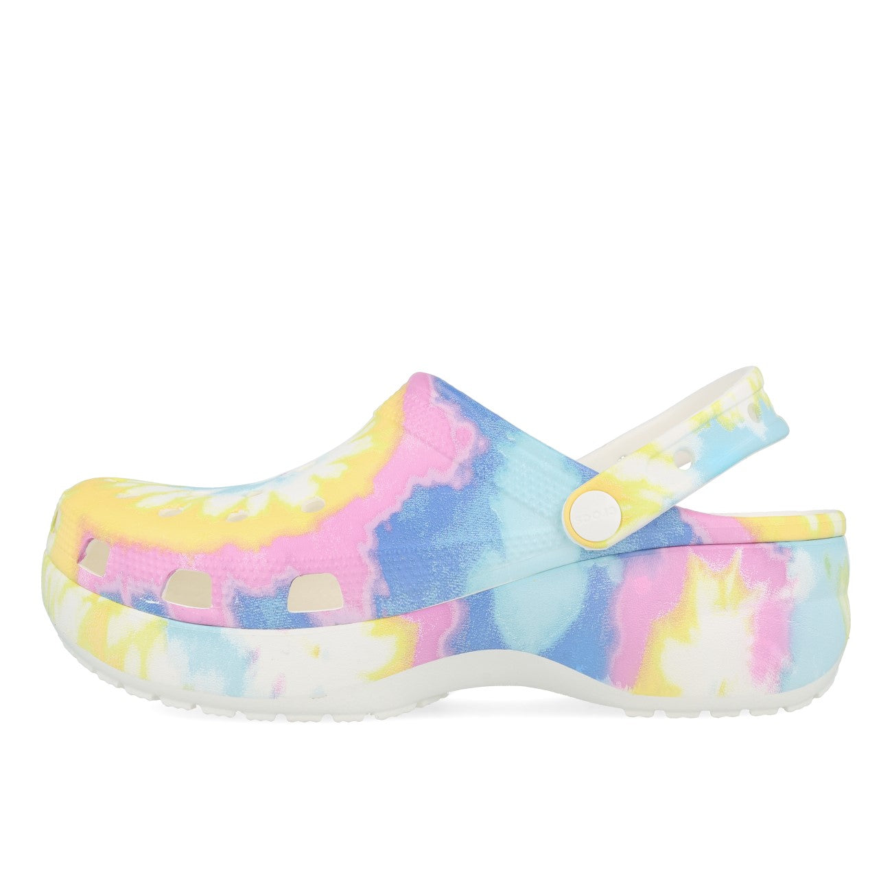 Crocs Classic Platform Tie Dye Graphic Clog White Multi