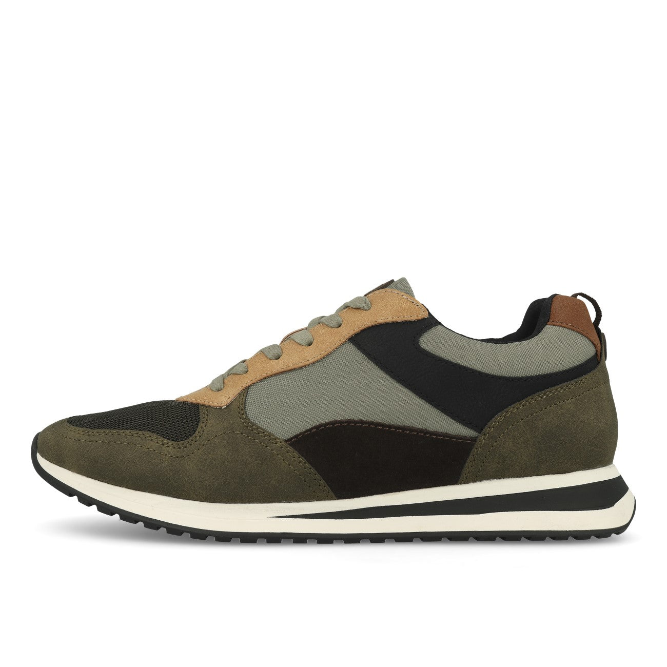 La Strada 9001007 Herren Sneaker Khaki Multi Cow Suede Mesh