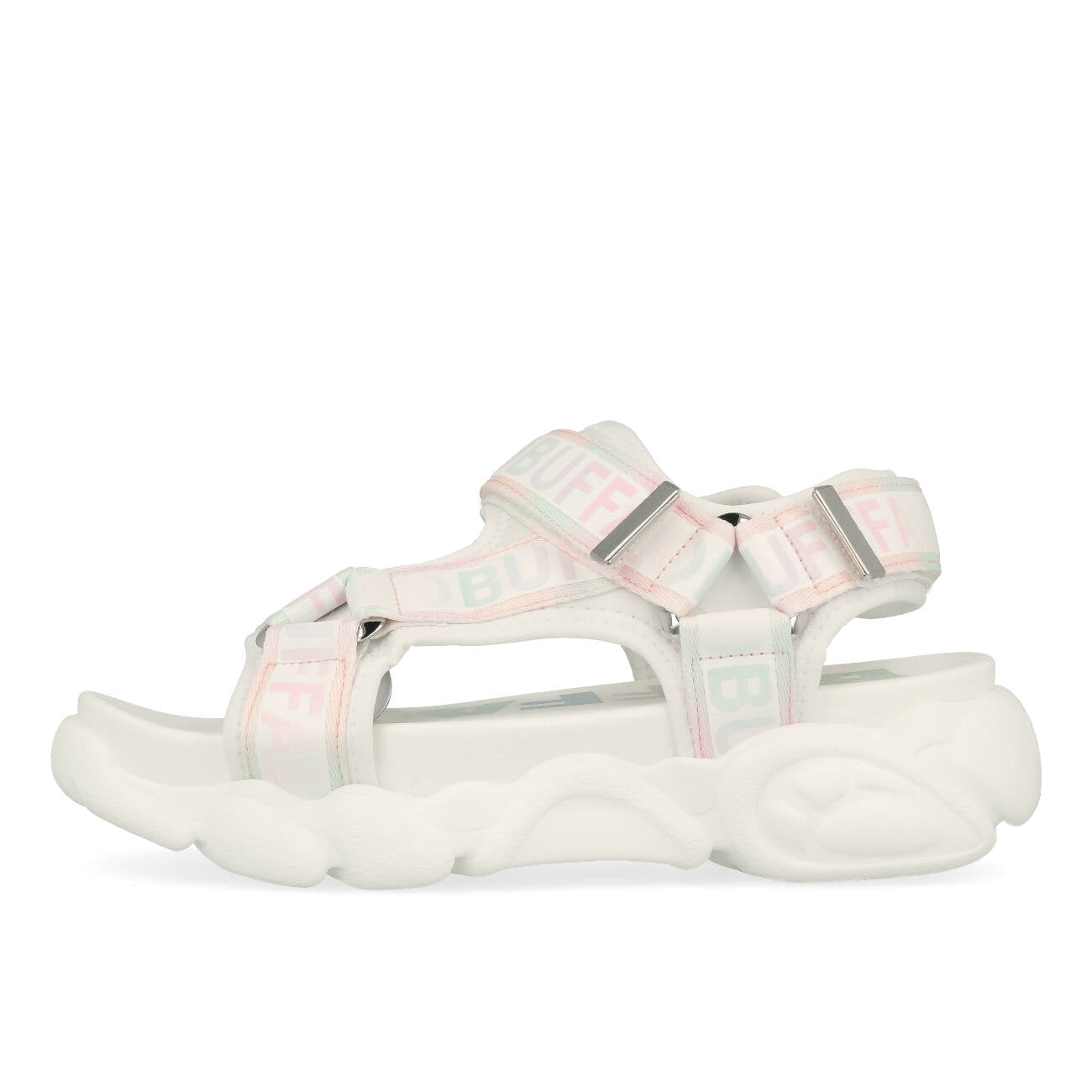 Buffalo CLD Tec Plateau Sandale Damen Vegan Nylon White Multi