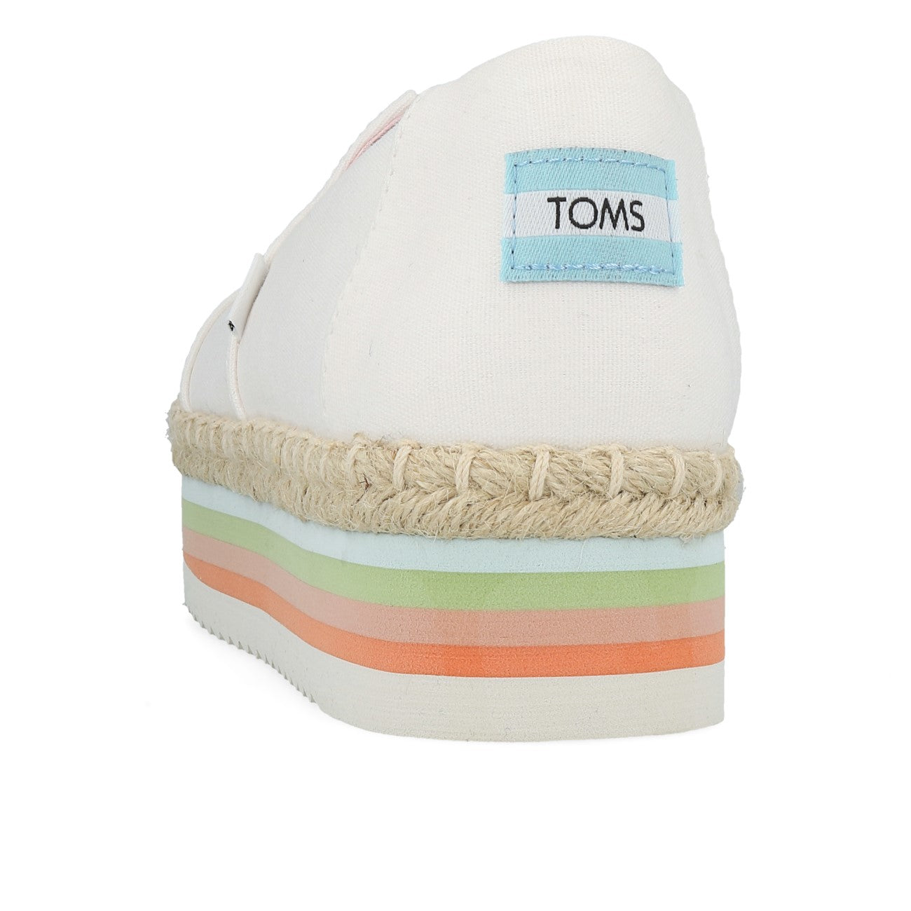 Toms Womens Alpargata Platform Rope High Damen White Canvas Rainbow